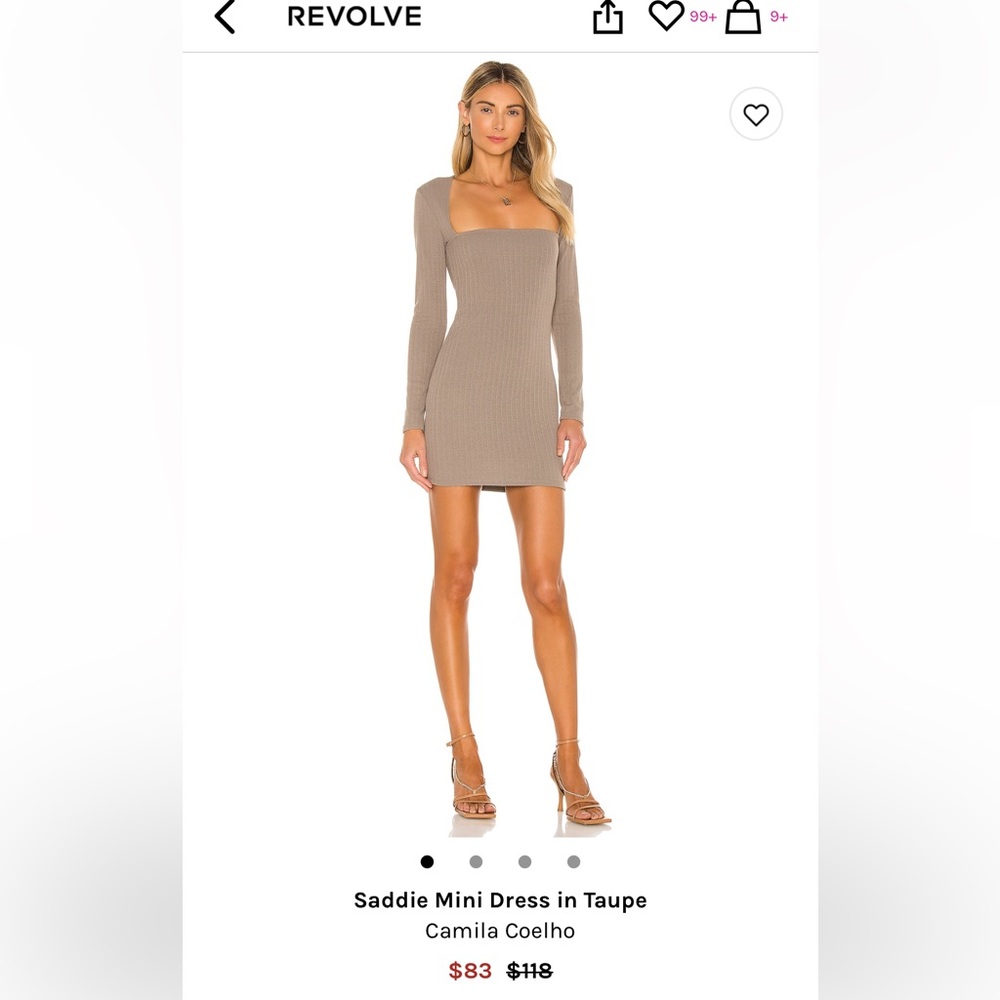 Camila Coelho Saddie Mini Dress in Taupe